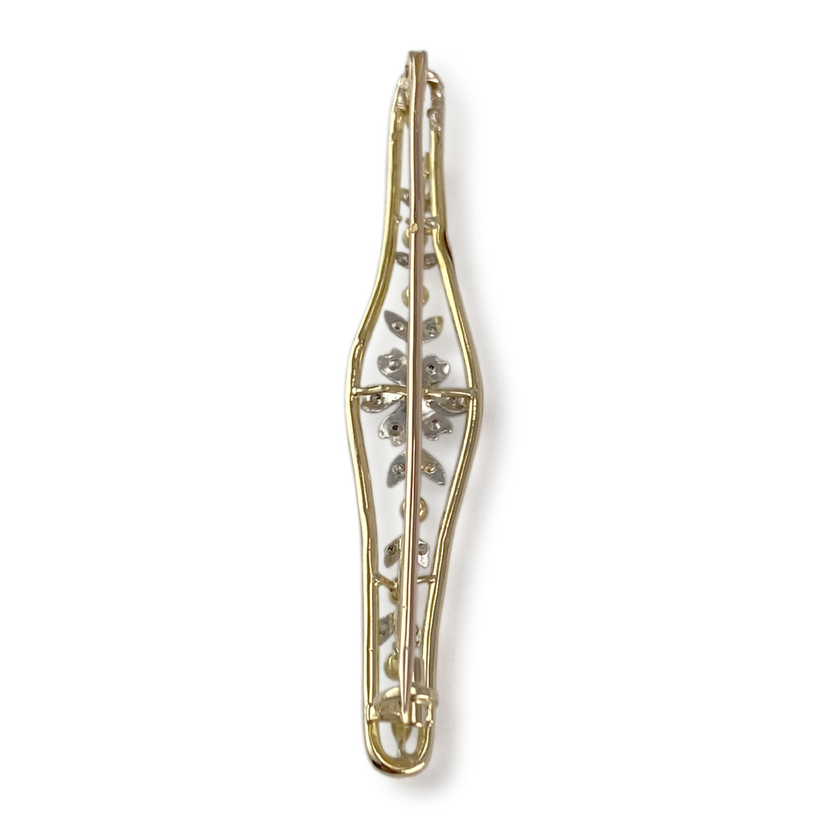 Broche d'occasion or 750 2 tons diamants et grenats - vue 2