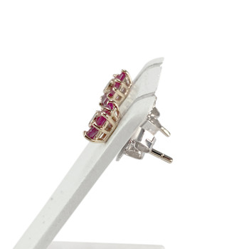 Boucles d'oreilles d'occasion or 750 2 tons rubis diamants