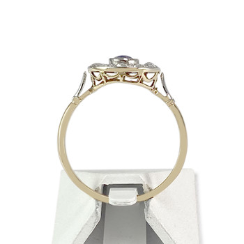 Bague d'occasion or 750 2 tons diamants saphir