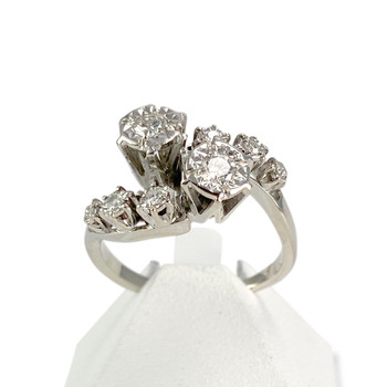 Bague d'occasion or 750 blanc diamants