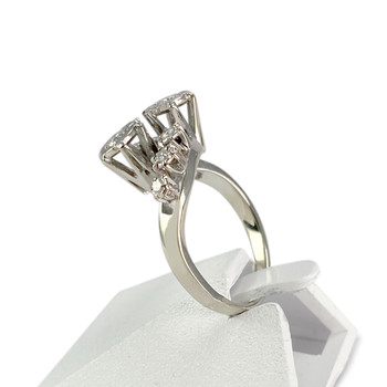 Bague d'occasion or 750 blanc diamants