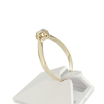 Solitaire d'occasion or 750 jaune diamant