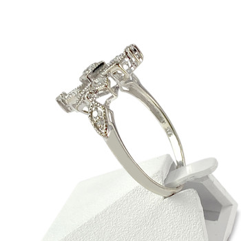 Bague d'occasion or 375 blanc zirconias