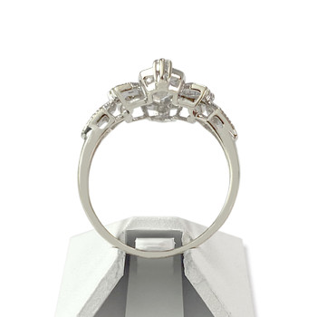 Bague d'occasion or 375 blanc zirconias