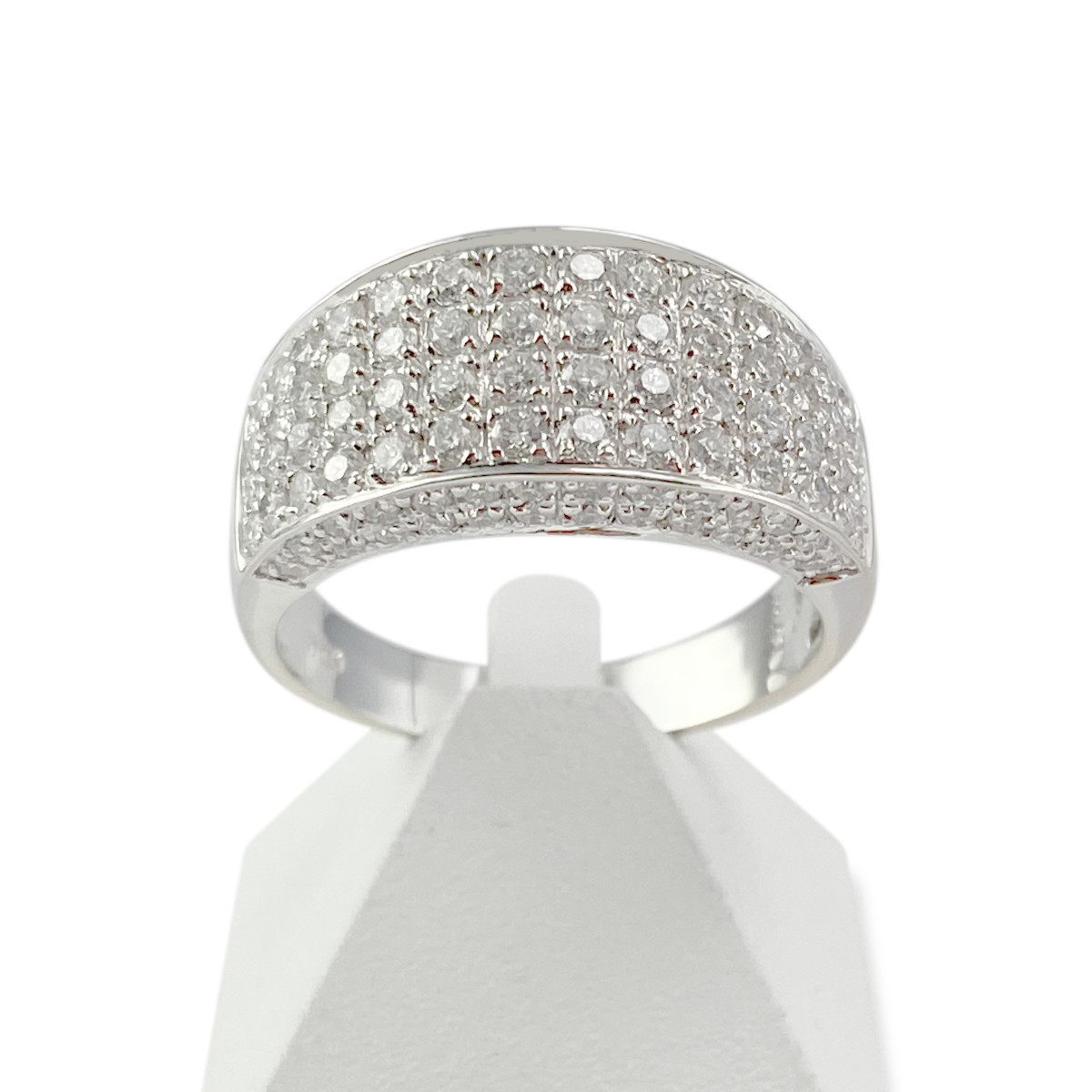 Bague d'occasion or 750 blanc diamants