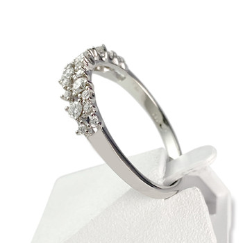 Bague d'occasion or 750 blanc diamants