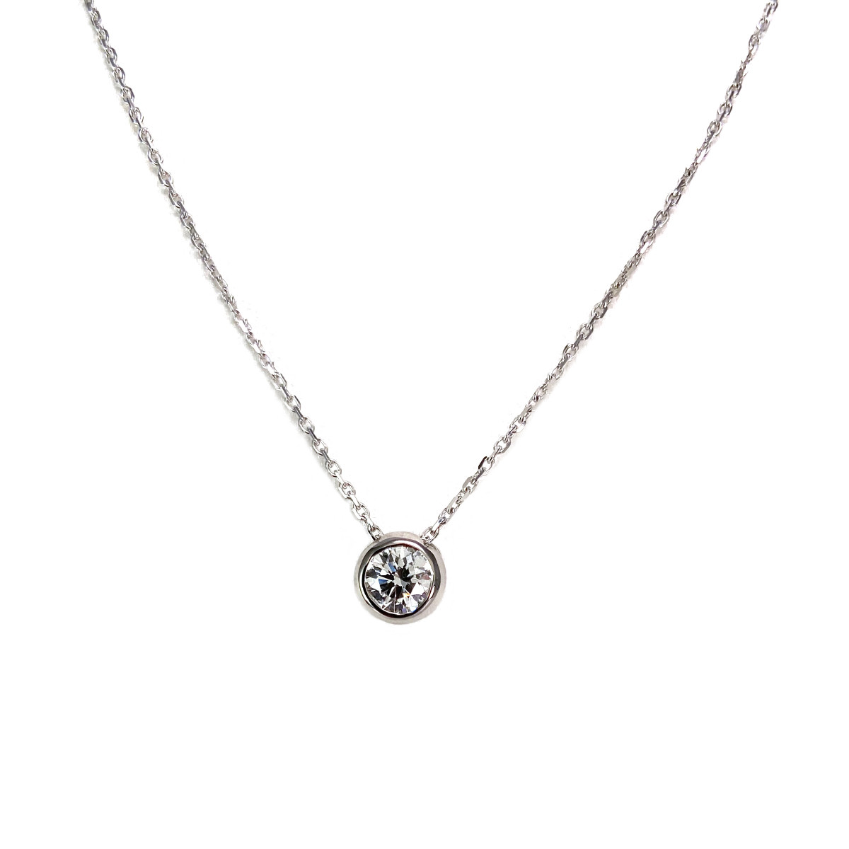 Collier d'occasion or 750 blanc diamant 42.5 cm