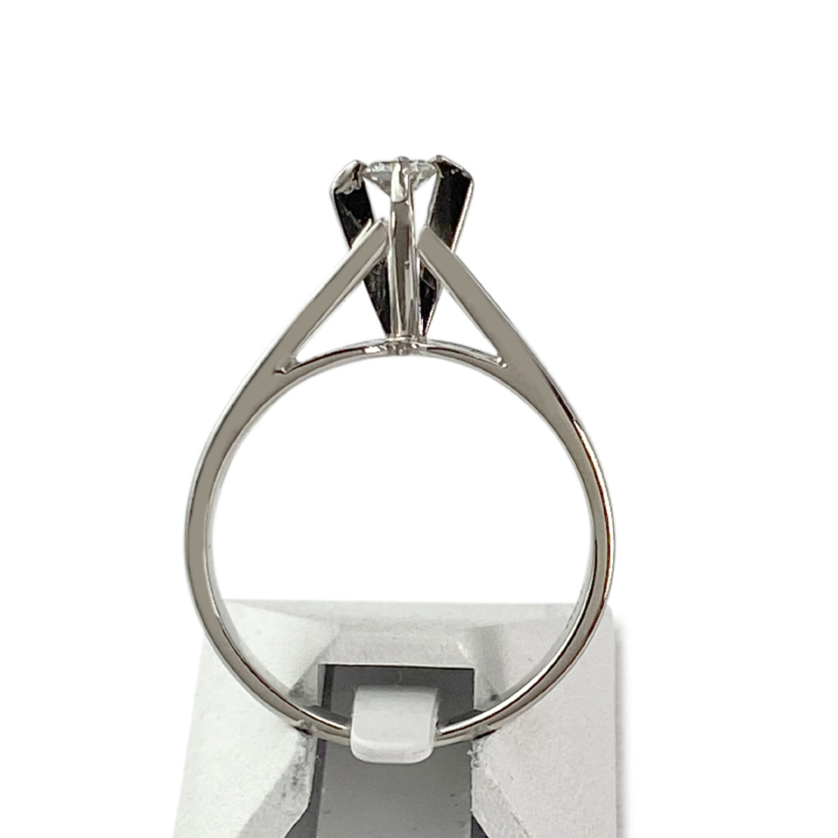 Solitaire d'occasion or 750 blanc diamant 0.15 carat - vue 3