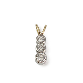Second hand pendant 2 gold 750 diamonds