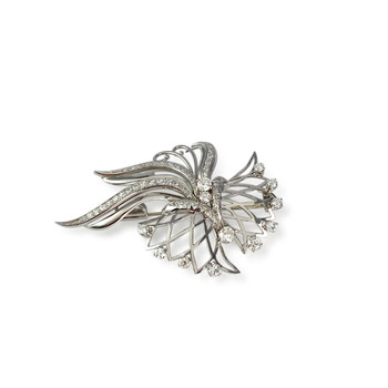 Second-hand brooch in platinum 950 diamonds
