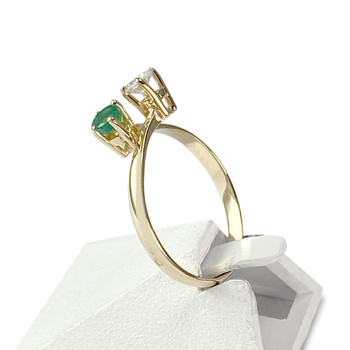 Bague d'occasion or 750 jaune diamant émeraude