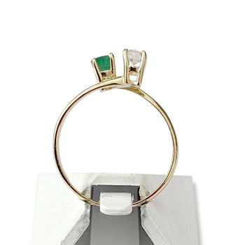 Bague d'occasion or 750 jaune diamant émeraude