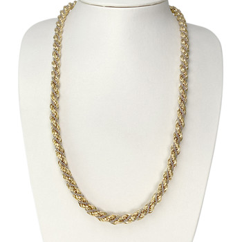 Collier d'occasion 2 ors 750 maille corde 62 cm