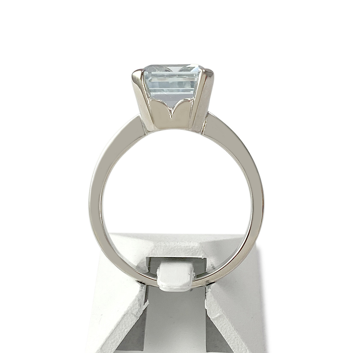 Bague d'occasion or 750 blanc aigue marine - vue 3