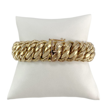 Bracelet d'occasion or 750 jaune maille américaine 19,5 cm