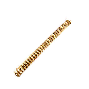 Bracelet d'occasion or 750 jaune maille américaine 19,5 cm