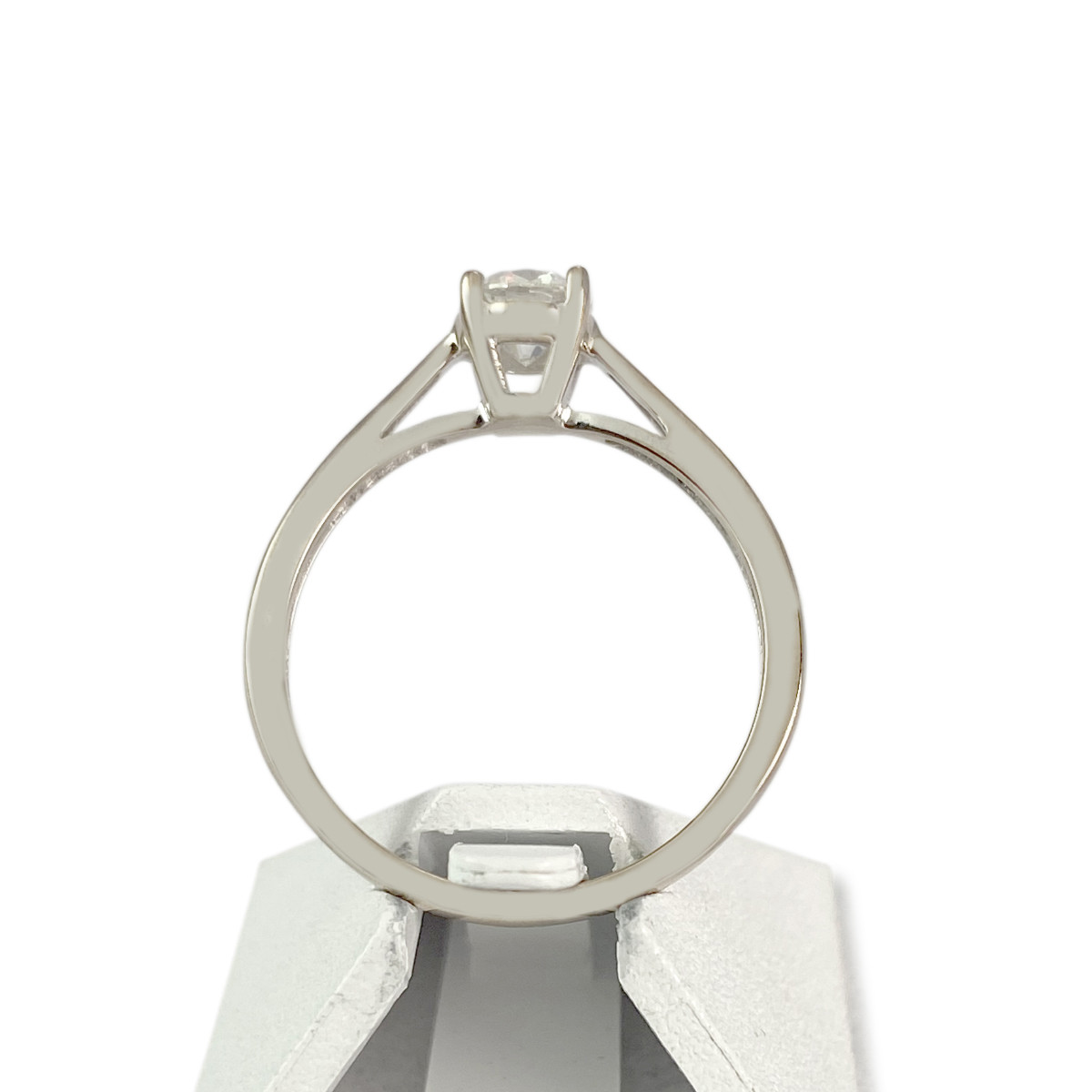 Solitaire d'occasion or 750 blanc diamant 0.50 carat - vue 3