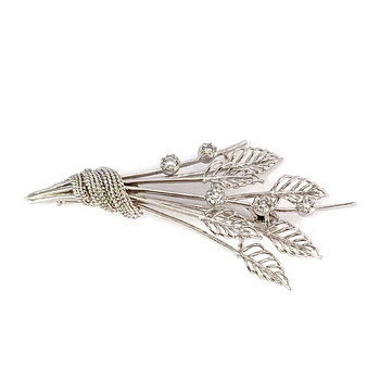 Broche d'occasion or 750 blanc diamants