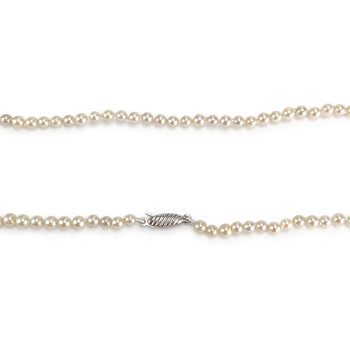 Collier d'occasion or 750 blanc perles de culture du Japon 54 cm