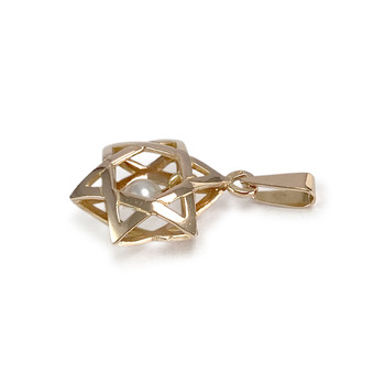 Pendentif étoile d'occasion or 750 jaune perle de culture