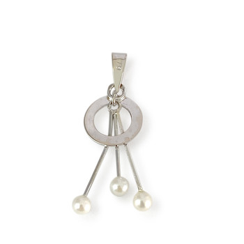 Pendentif d'occasion or 750 blanc perles de culture