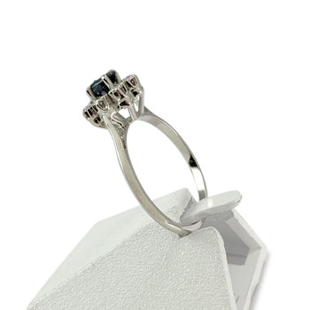Bague d'occasion or 750 blanc saphir diamants