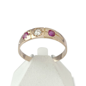 Bague d'occasion or 750 rose pierres blanches et roses