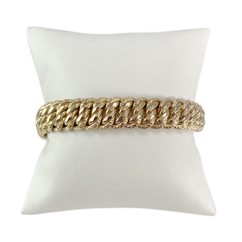 Bracelet d'occasion or 750 jaune maille américaine 18.5 cm