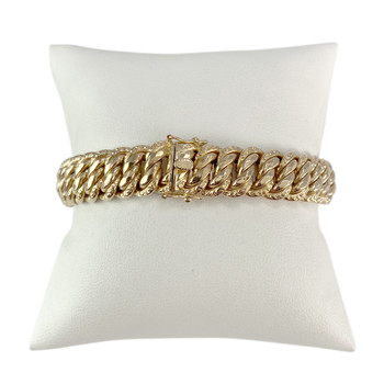Bracelet d'occasion or 750 jaune maille américaine 18.5 cm