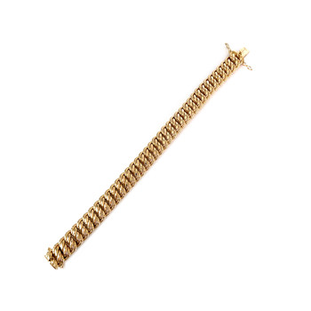 Bracelet d'occasion or 750 jaune maille américaine 18.5 cm