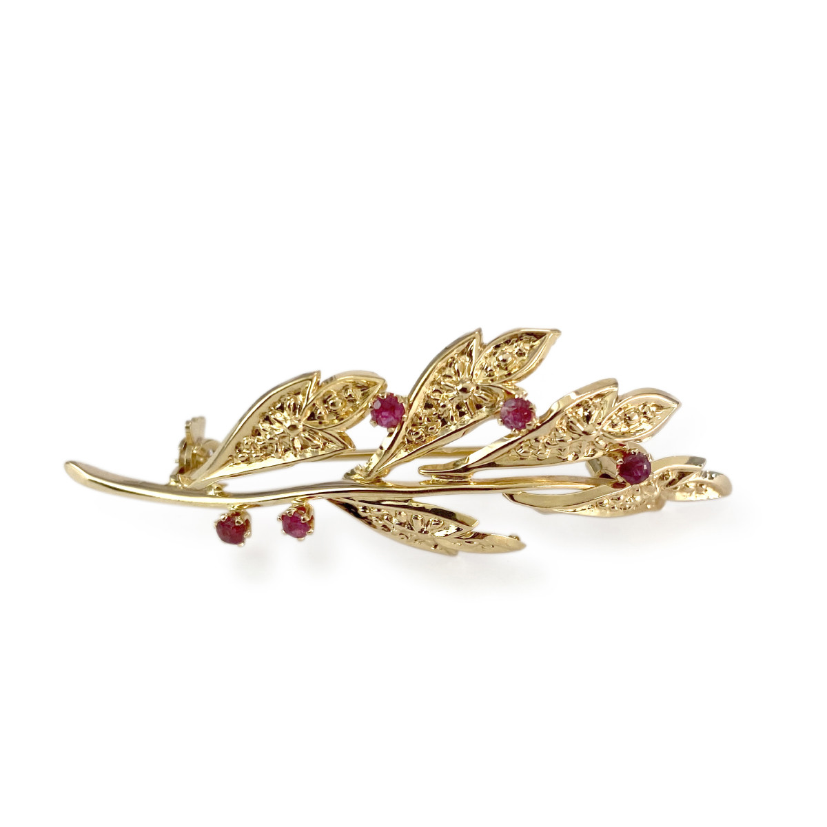Broche d'occasion or 750 jaune rubis