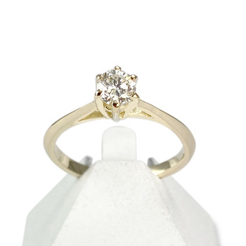 Solitaire d'occasion or 750 jaune diamant