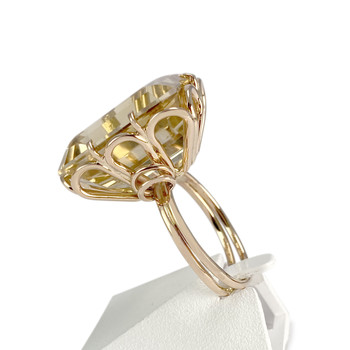 Bague d'occasion or 750 jaune citrine rectangle