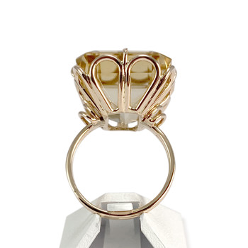 Bague d'occasion or 750 jaune citrine rectangle