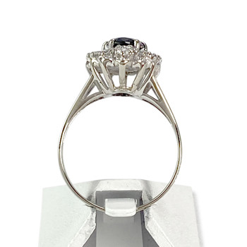Bague d'occasion or 750 blanc saphir diamants