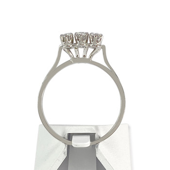 Bague d'occasion or 750 blanc diamants