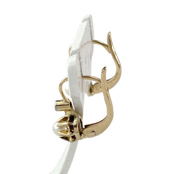 Boucles d'oreilles d'occasion or 585 2 tons diamants perles