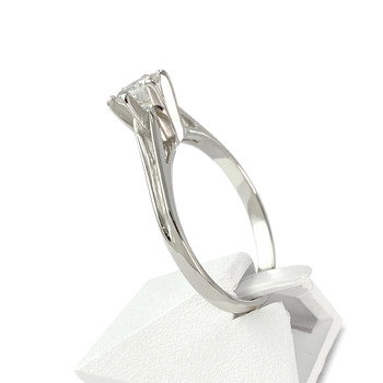 Bague d'occasion or 750 blanc diamant