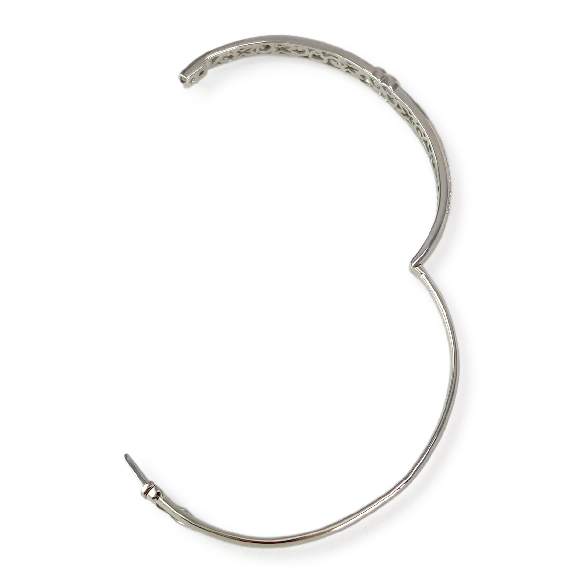 Bracelet jonc d'occasion or 375 blanc zirconias - vue 3