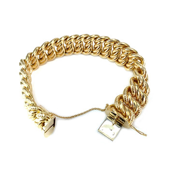 Bracelet d'occasion or 750 jaune maille américaine 20cm