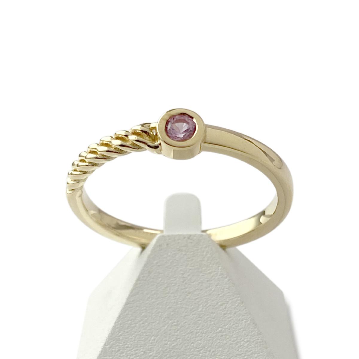 Bague d'occasion or 750 jaune saphir rose