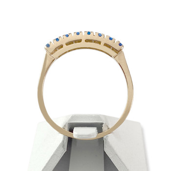 Bague d'occasion or 750 jaune zirconias bleus