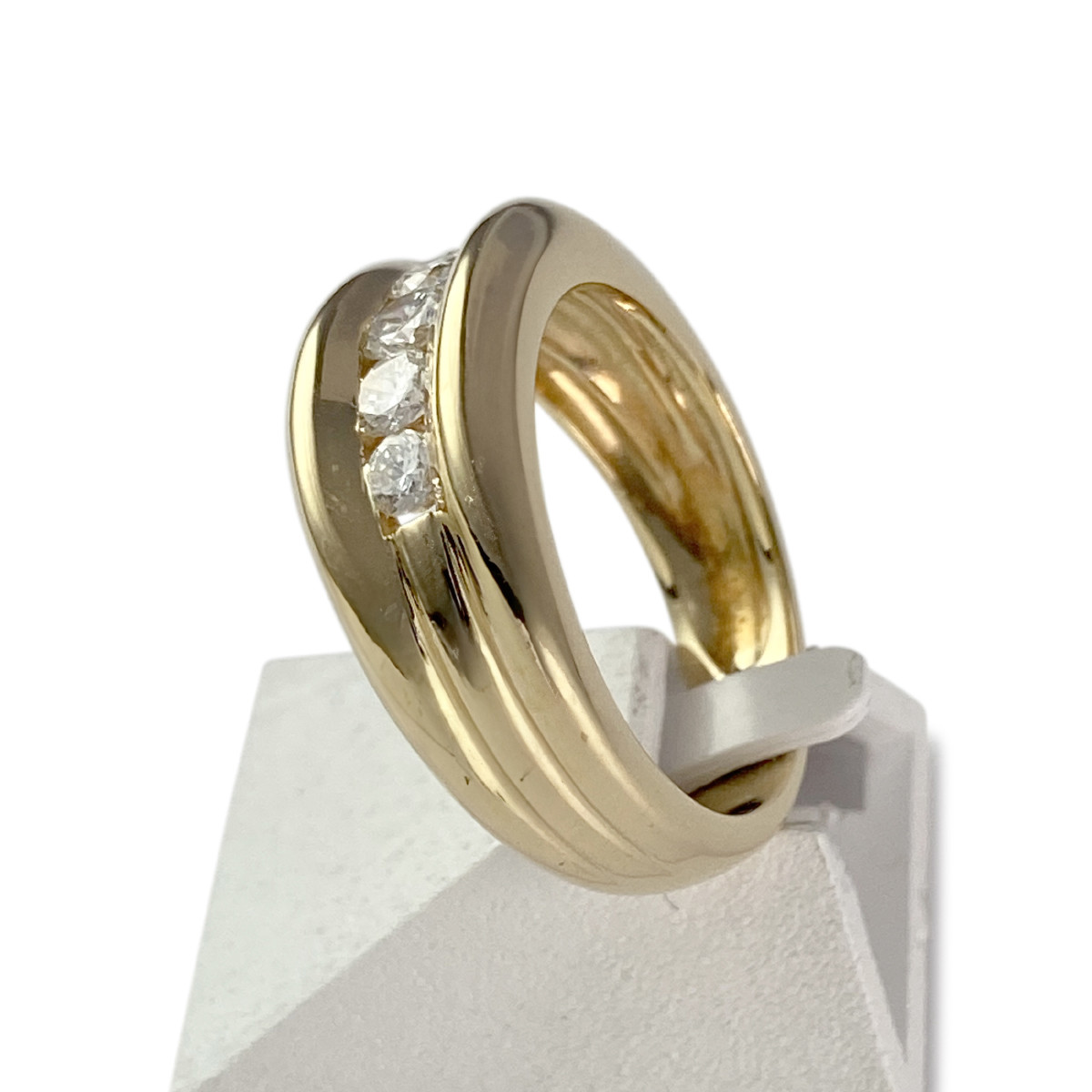 Bague d'occasion or 750 jaune diamants - vue 2