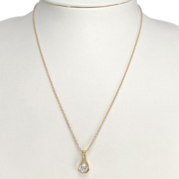 Collier d'occasion or 750 jaune zirconia 45cm
