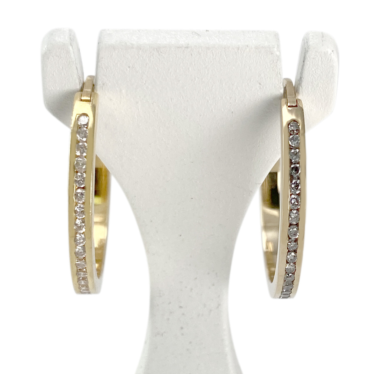 Boucles d'oreilles d'occasion or 750 jaune diamants