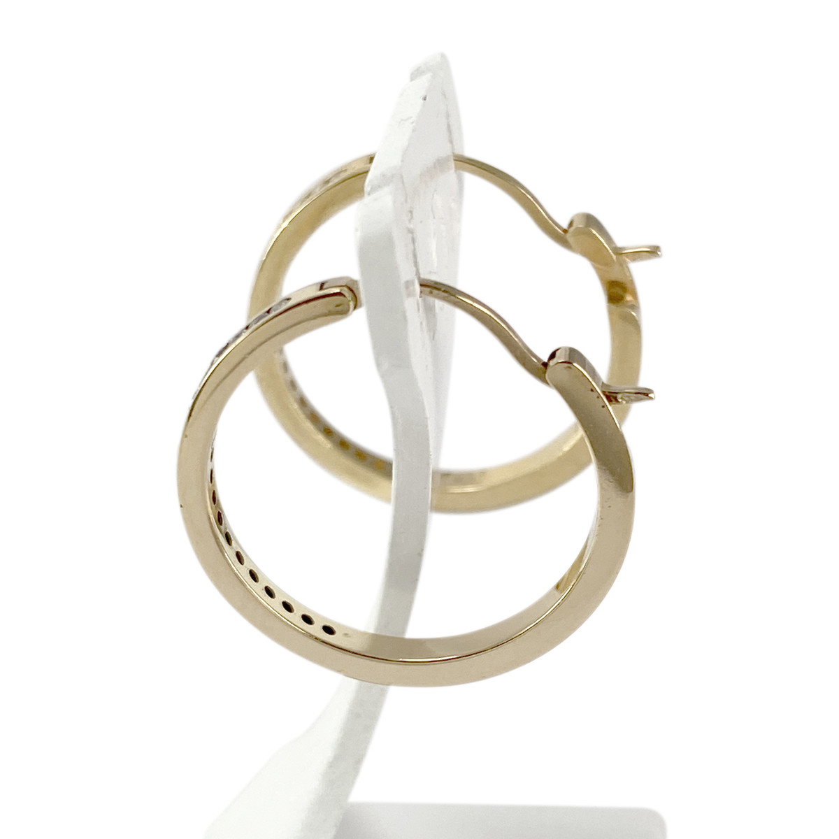 Boucles d'oreilles d'occasion or 750 jaune diamants - vue 2