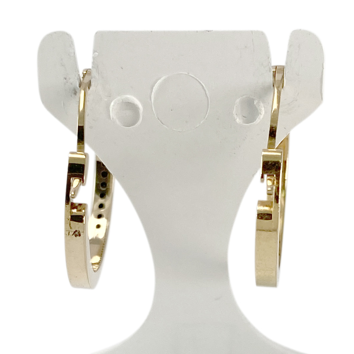 Boucles d'oreilles d'occasion or 750 jaune diamants - vue 3