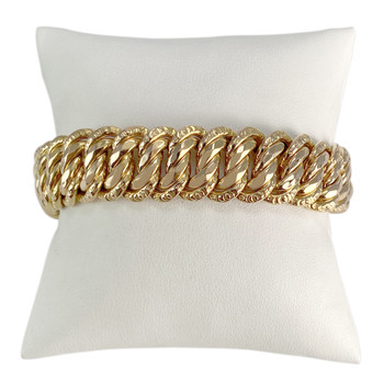 Bracelet d'occasion or 750 jaune maille américaine 19cm