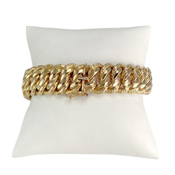 Bracelet d'occasion or 750 jaune maille américaine 19cm