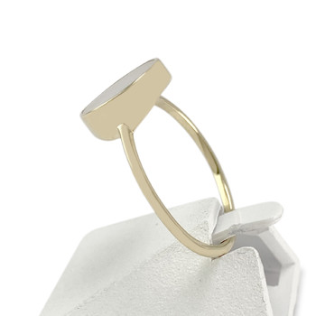 Bague d'occasion or 375 jaune nacre ovale